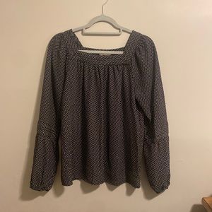 Never Worn, Black and White Long Sleeve Blouse